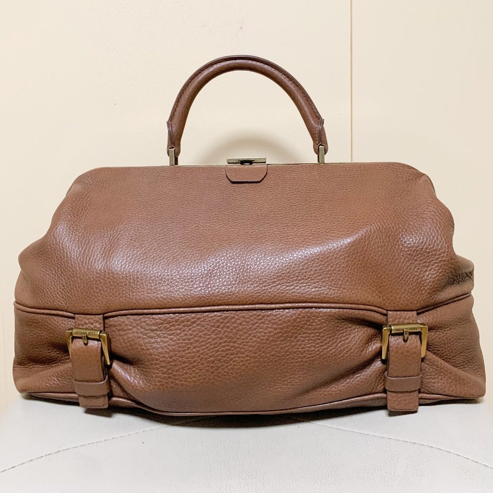 MICHAEL KORS Leather Brown Littleton Frame Satchel